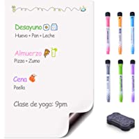 Pizarra Magnética Blanca para Nevera Tablero Magnético Refrigerador A3+ Tablero Recordatorio para Hogar Oficina- Pizarra…
